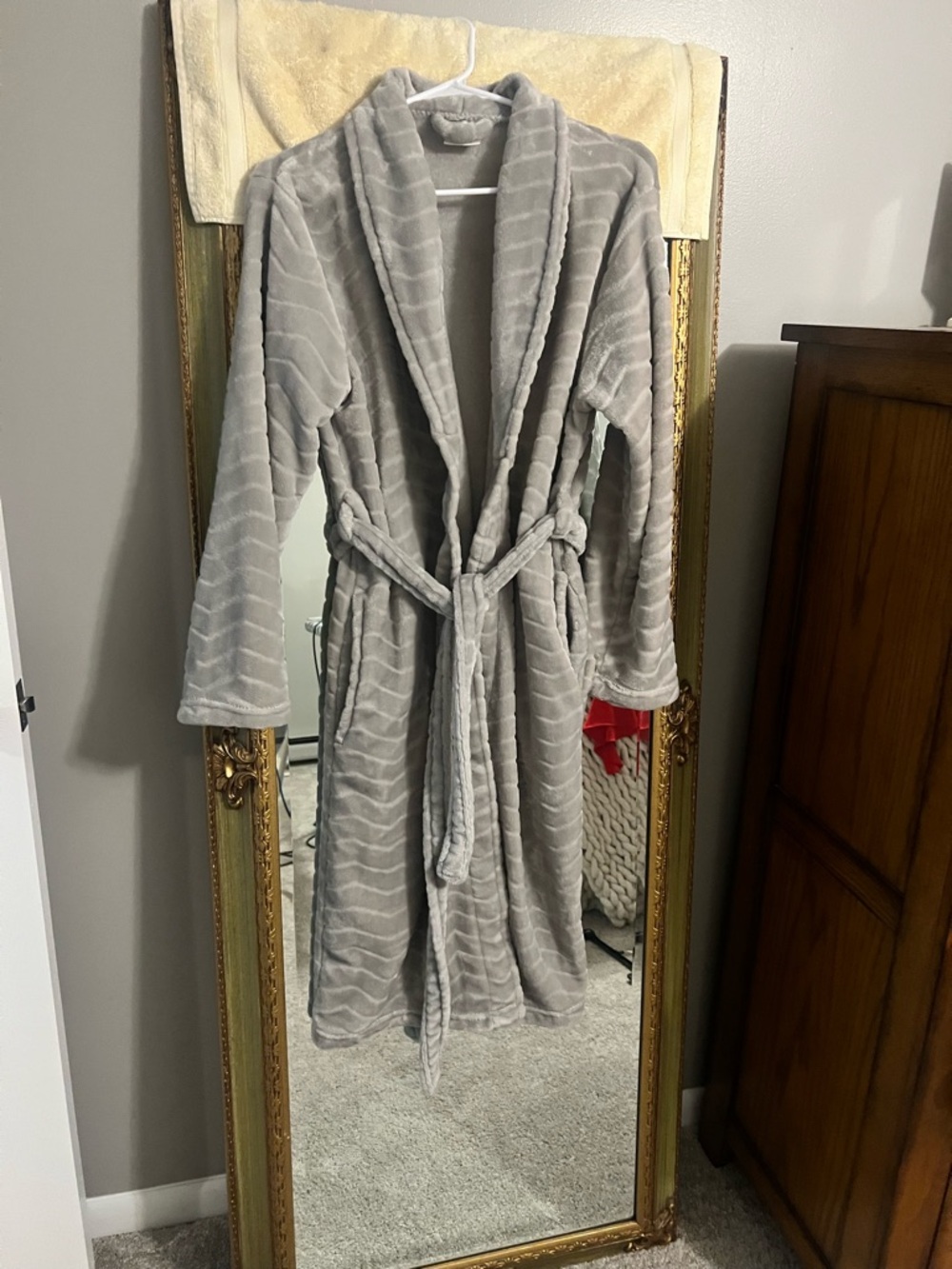Carter's Gray Plush Hooded Robe